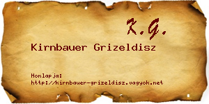 Kirnbauer Grizeldisz névjegykártya